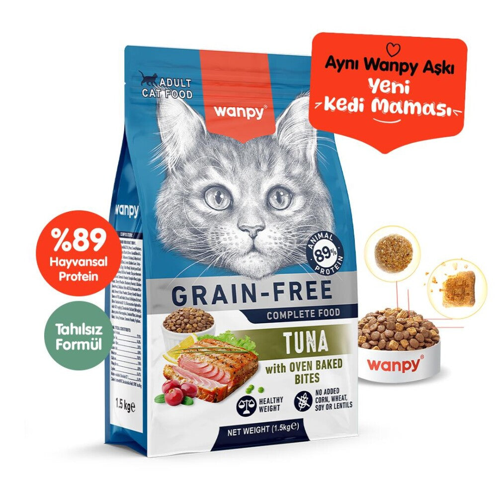 Wanpy Ton Balıklı Tahılsız Yetişkin Kedi Maması 1.5 KG | SRC: Barcode: 6927749825111